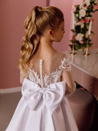 Sandra lace tulle flower girl dress