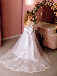 Sandra lace tulle flower girl dress