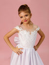 Sandra without sleeves lace tulle flower girl dress