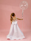 Sandra without sleeves lace tulle flower girl dress