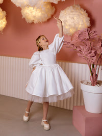 Sabrina satin flower girl dress