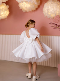 Sabrina satin flower girl dress