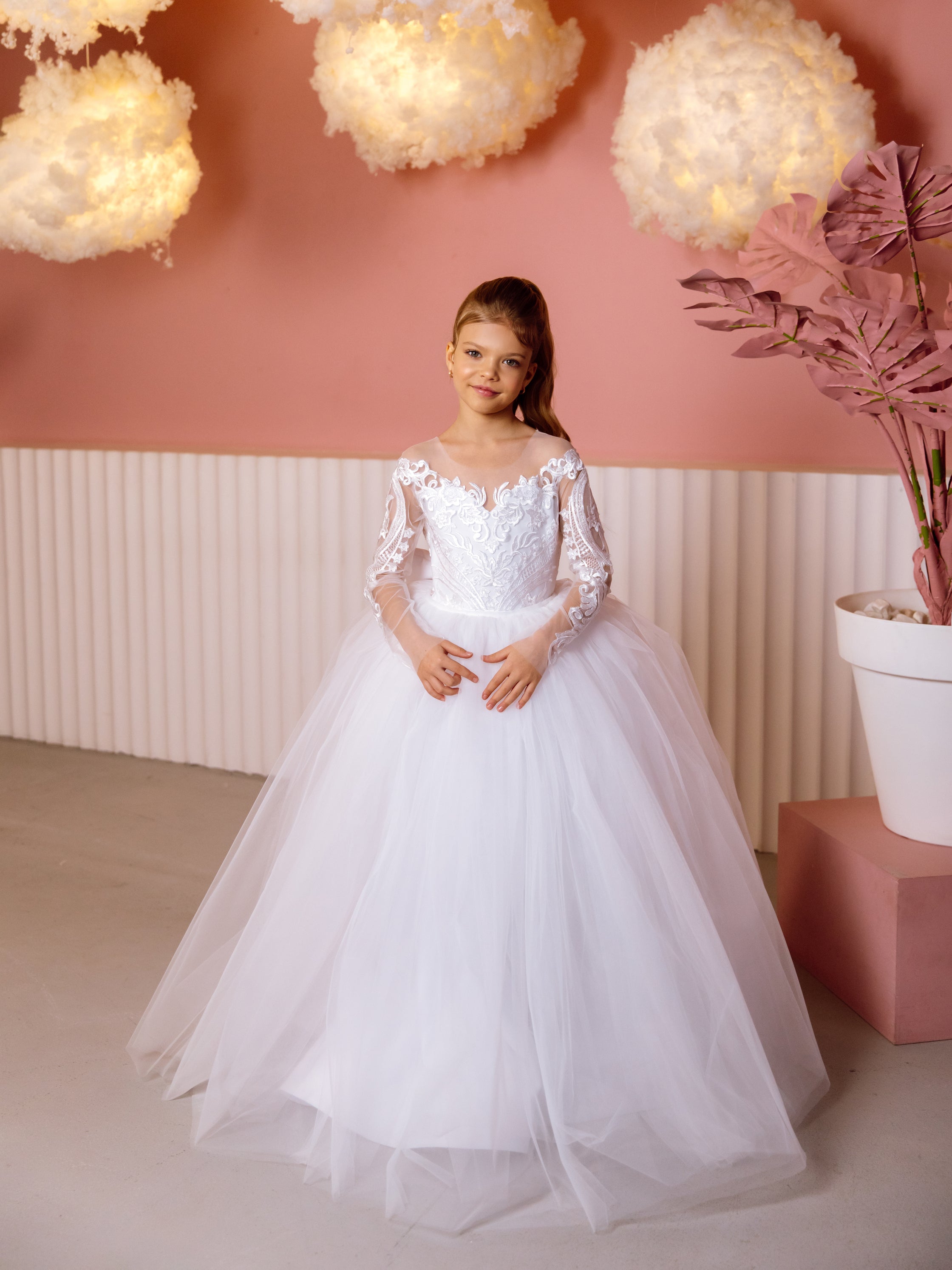 Miniature Bride Dresses For Girls White Tulle Skirt Sunny Fashion Girls Dress Pleated 2 Piece Set Lace Crop Top Floral Skirt Calf Length Party Dress For Birthday And Pageant Miniature Bride Dresses For Girls White Tulle Skirt Sunny Fashion Girls Dress Pleated 2 Piece Set Lace Crop Top Floral Skirt Calf Length Party Dress For Birthday And Pageant