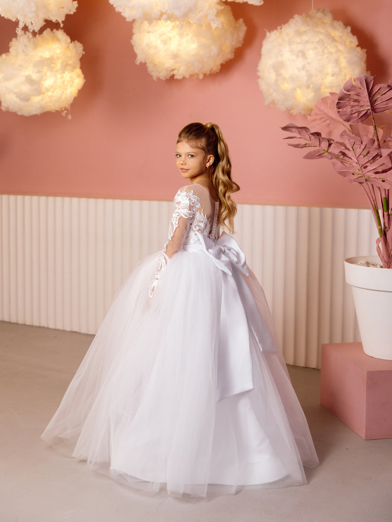 Sandra lace tulle flower girl dress