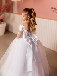 Sandra lace tulle flower girl dress