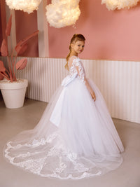 Sandra lace tulle flower girl dress