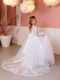 Sandra lace tulle flower girl dress