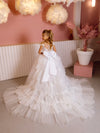 Sandra without sleeves lace tulle flower girl dress