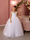 Sandra without sleeves lace tulle flower girl dress