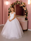 Sandra without sleeves lace tulle flower girl dress