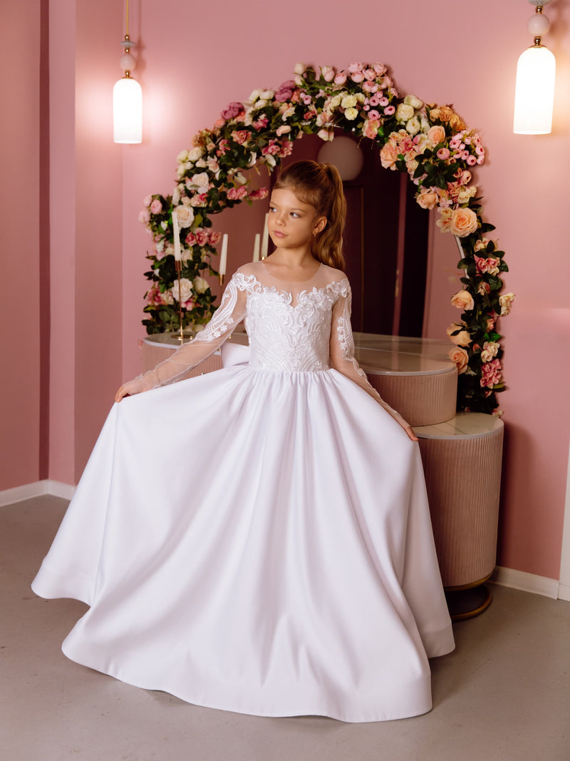 Sandra lace tulle flower girl dress