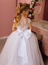 Sandra without sleeves lace tulle flower girl dress