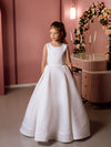 Evelina satin flower girl dress