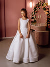 Evelina satin flower girl dress