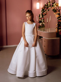 Evelina satin flower girl dress