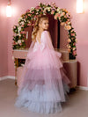 Rainbow tulle flower girl dress