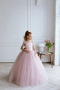 Fiona satin flower girl dress for weddings, communions and birthday parties