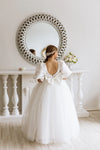 Belle with tulle skirt flower girl dress