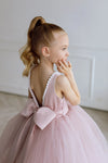 Fiona satin flower girl dress for weddings, communions and birthday parties