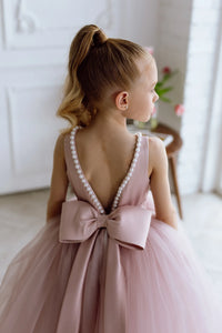 Fiona satin flower girl dress for weddings, communions and birthday parties