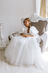 Belle with tulle skirt flower girl dress