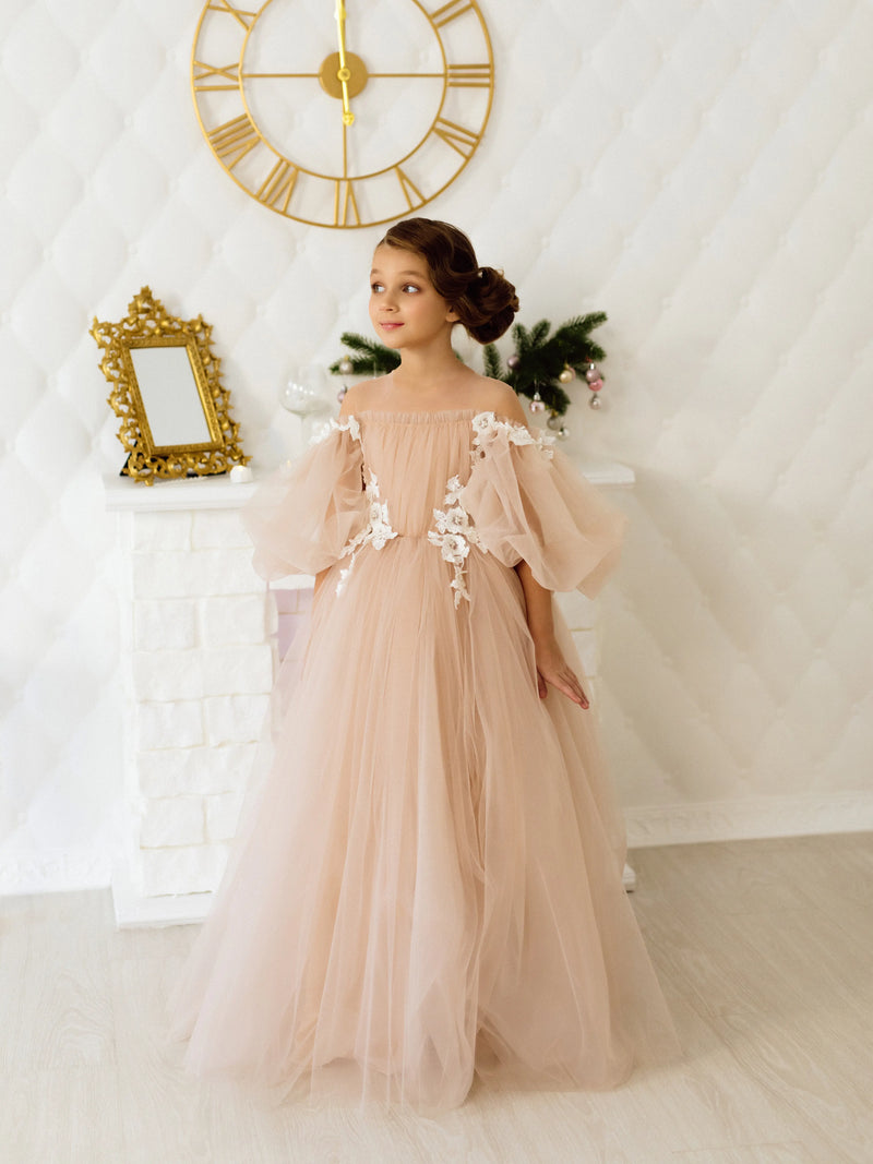 Jessica tulle flower girl dress
