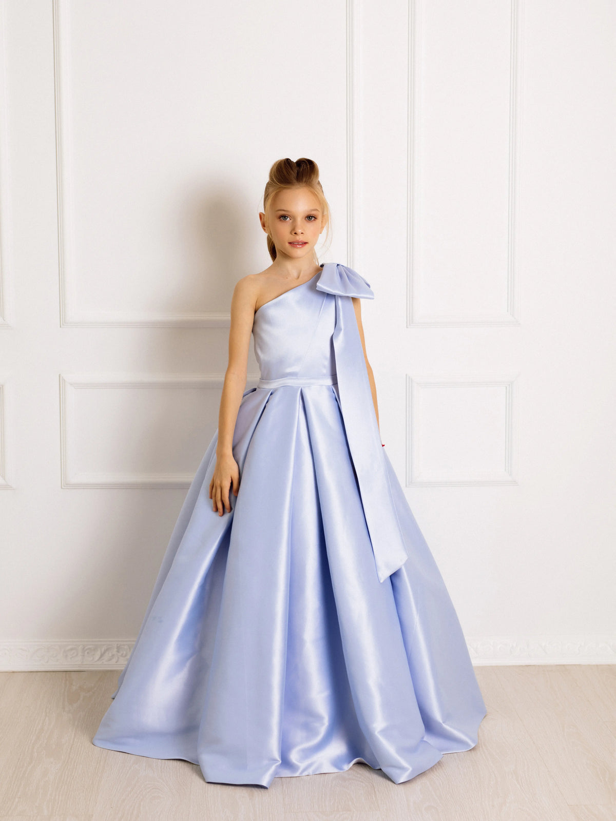 Magnolia satin flower girl dress