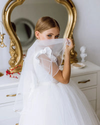 Belle with short sleeves flower girl dress