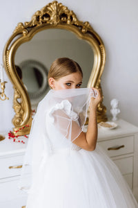 Belle with short sleeves flower girl dress