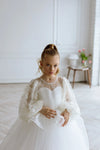 Odetta with sleeves tulle flower girl dress