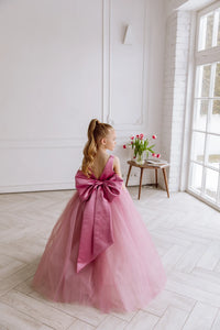 Jane satin flower girl dress