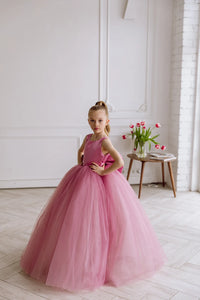 Jane satin flower girl dress