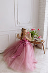 Jane satin flower girl dress