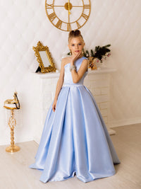 Magnolia satin flower girl dress