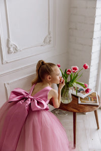 Jane satin flower girl dress