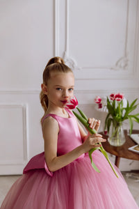 Jane satin flower girl dress