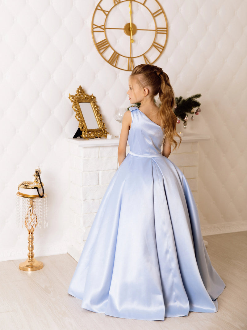 Magnolia satin flower girl dress