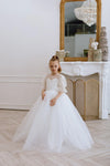 Odetta with sleeves tulle flower girl dress