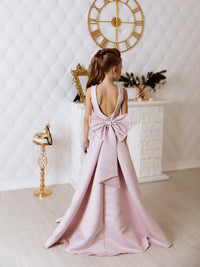 Karina satin flower girl dress