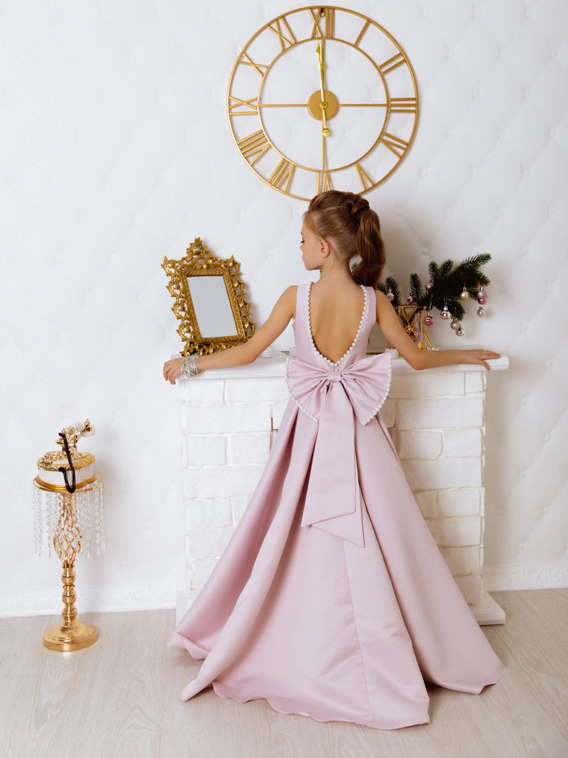 Karina satin flower girl dress