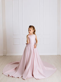 Karina satin flower girl dress