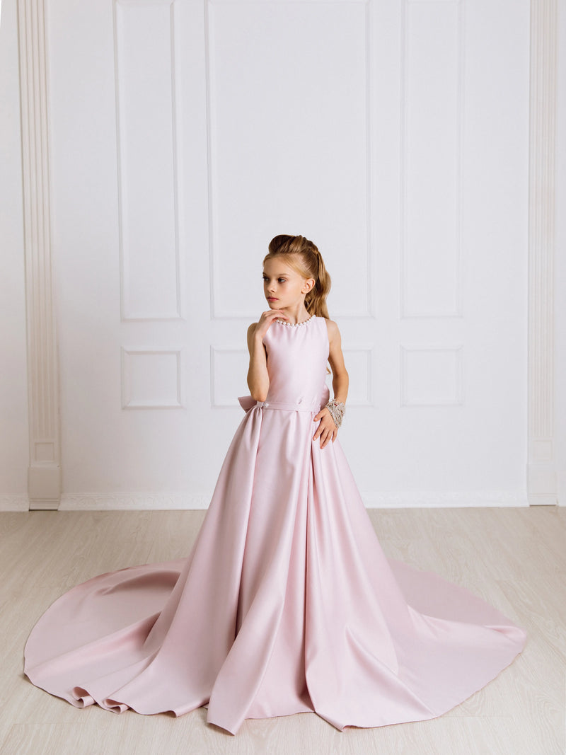 Karina satin flower girl dress