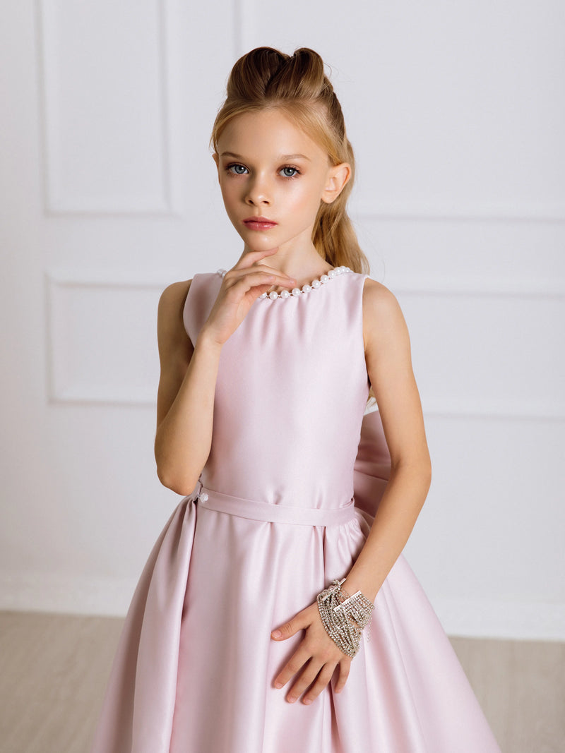 Karina satin flower girl dress