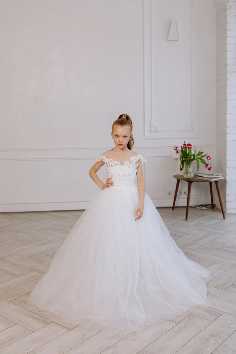 Samantha lace flower girl dress