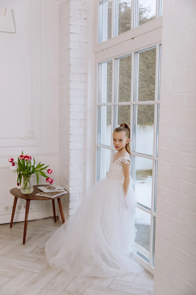 Samantha lace flower girl dress