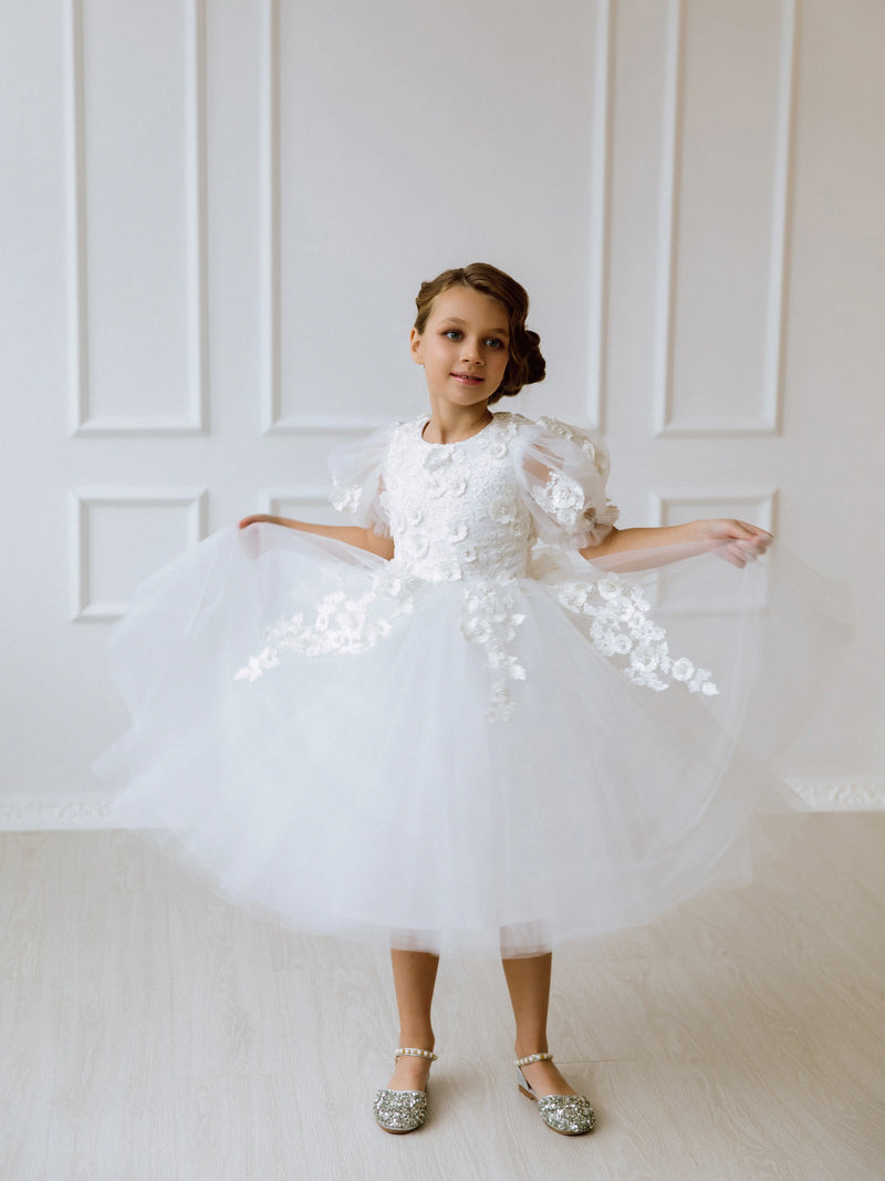 Emma tulle flower girl dress
