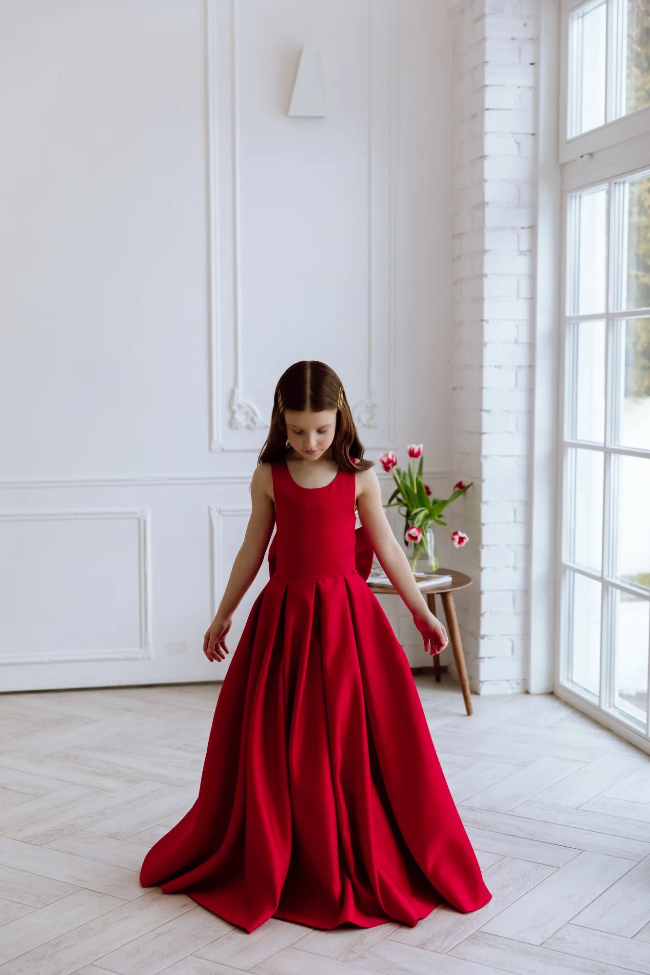 Casablana satin flower girl dress Boutique De harme Casablana satin flower girl dress Boutique De harme