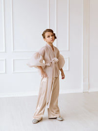 Organza suit for girls with trousers