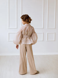 Organza suit for girls with trousers