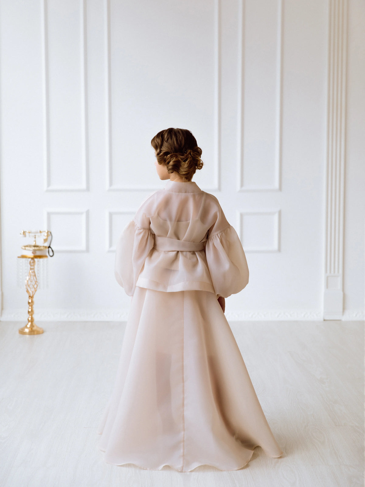 Organza suit for girls with a skirt